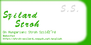 szilard stroh business card